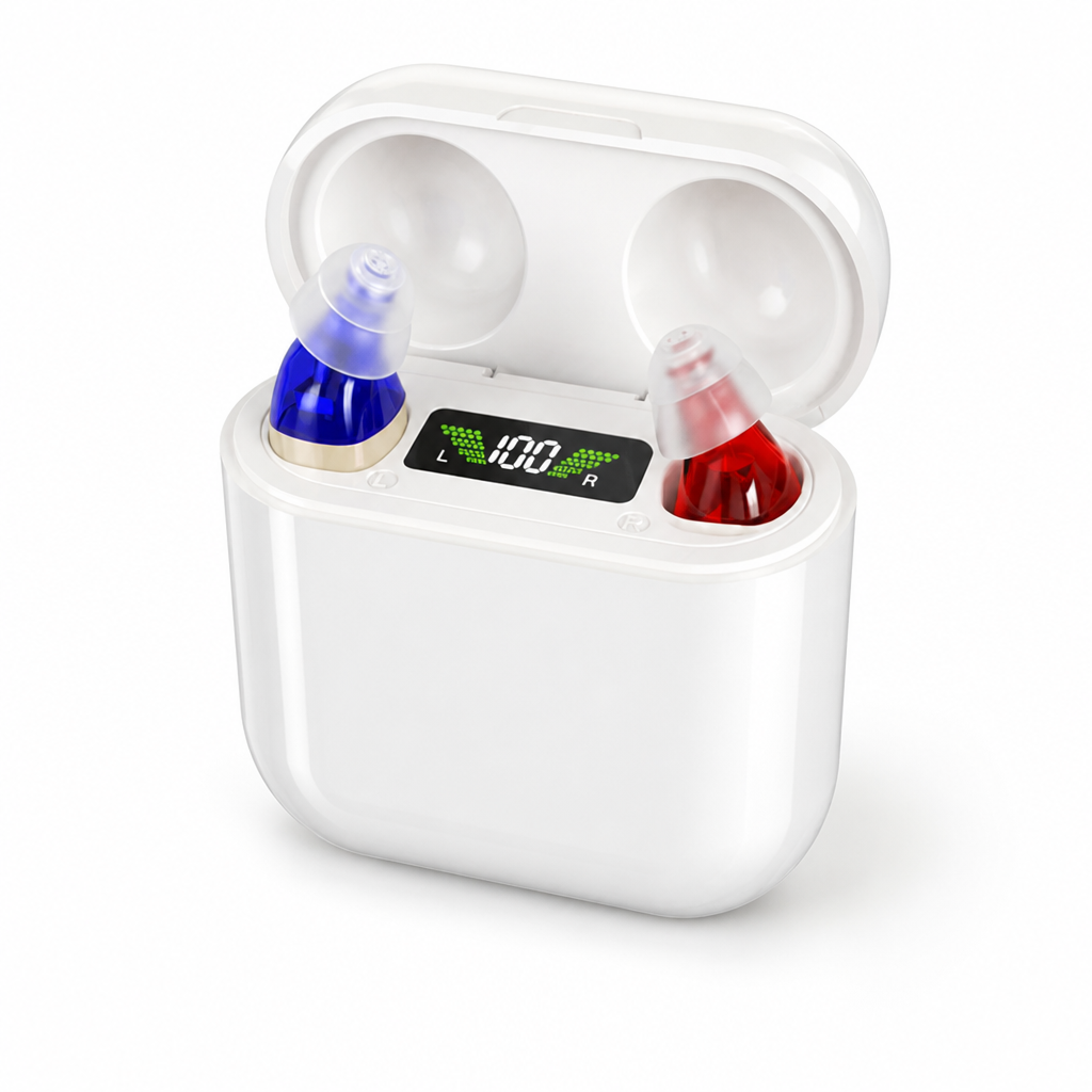 Rechargeable Invisible In-Ear Hearing Aid (20-Hour Battery)