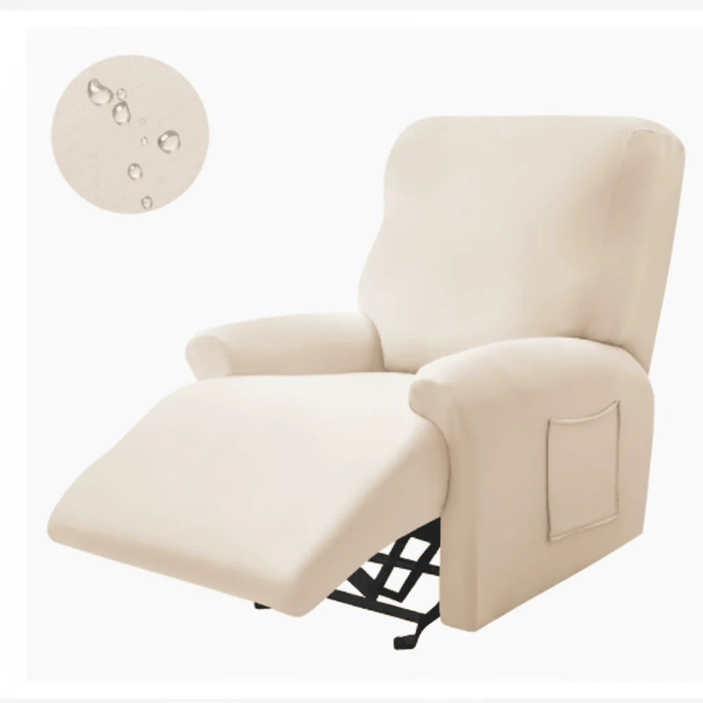 Recliner Cover Thick Padded With Cup Holders & Side Pockets