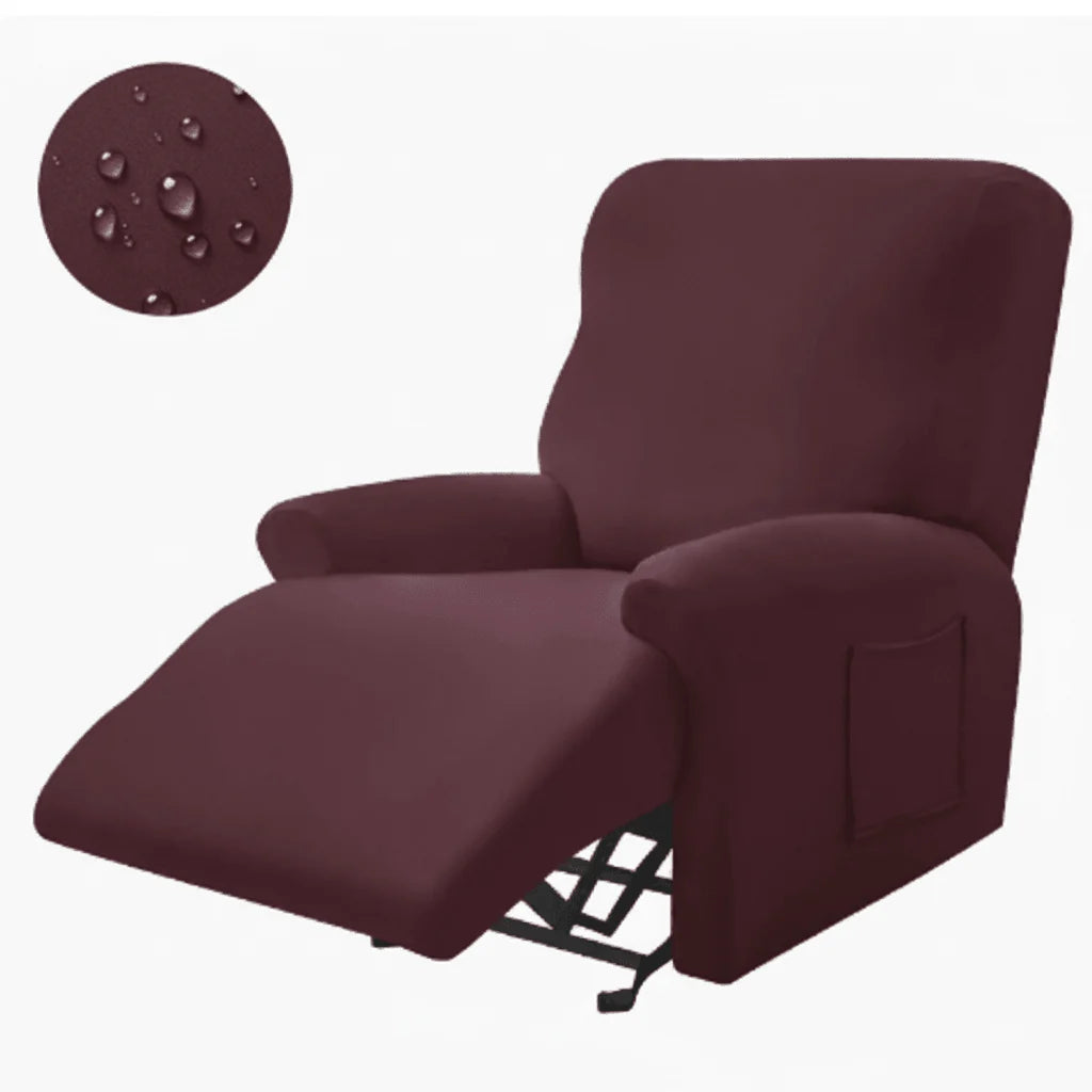 Recliner Cover Thick Padded With Cup Holders & Side Pockets