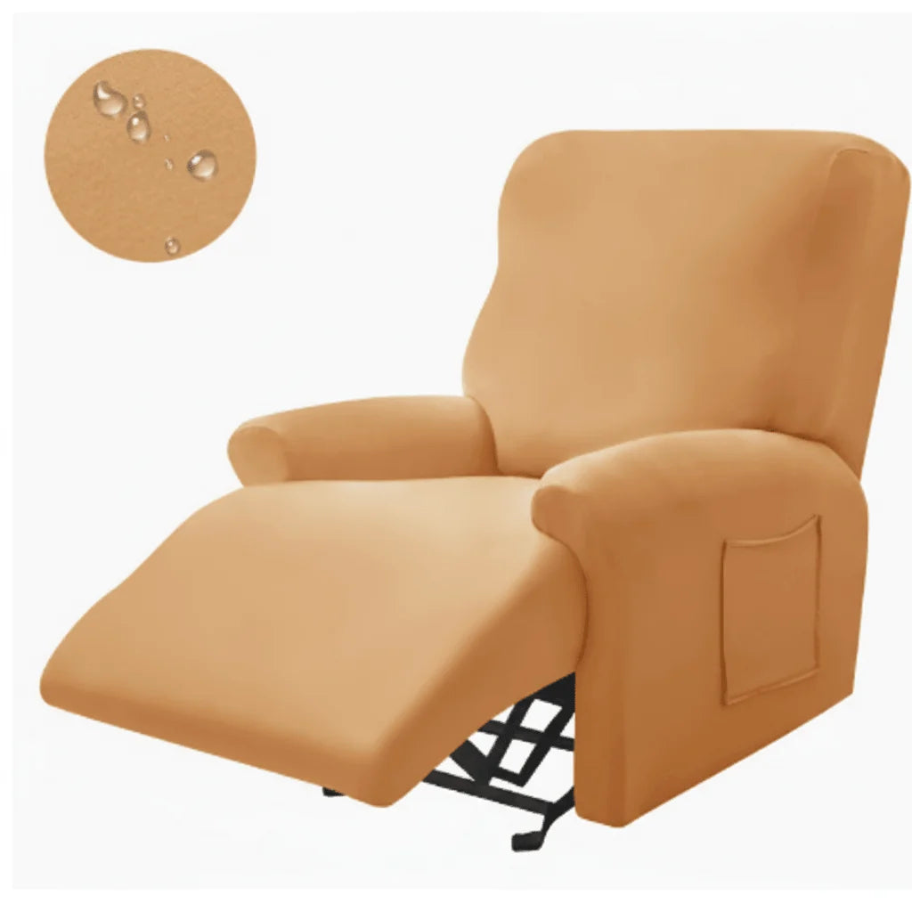 Recliner Cover Thick Padded With Cup Holders & Side Pockets