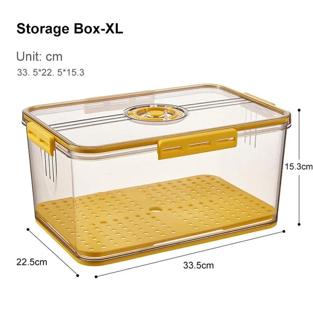 Refrigerator Storage Box Clear Plastic Opening Lid