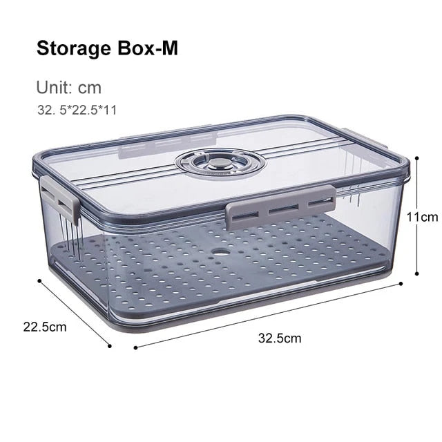 Refrigerator Storage Box Clear Plastic Opening Lid