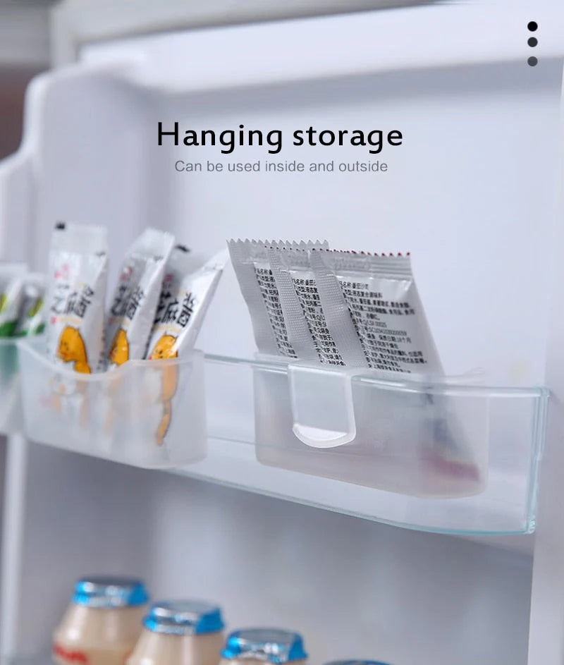 Refrigerator Storage Shelf Buckle-On Movable Set of 2