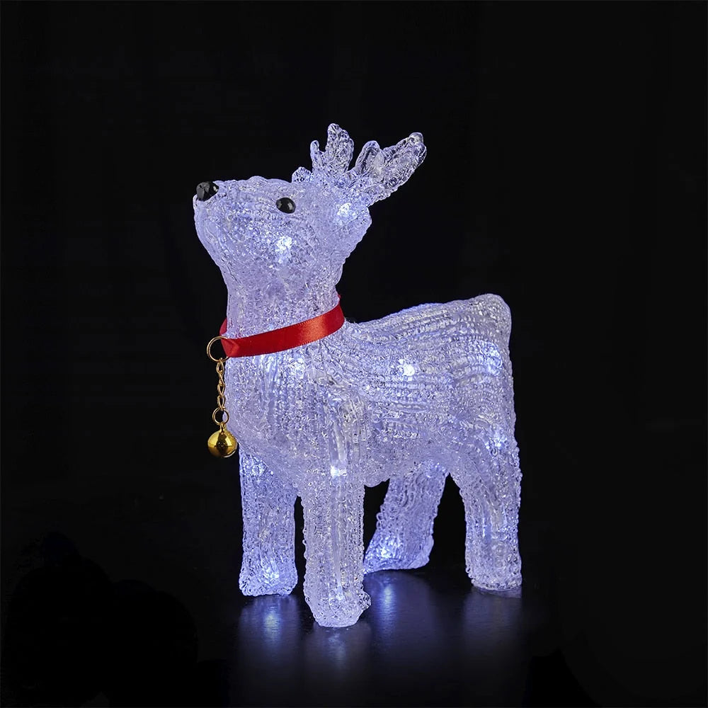 Reindeer Decoration Acrylic Warm White LED Battery-Powered
