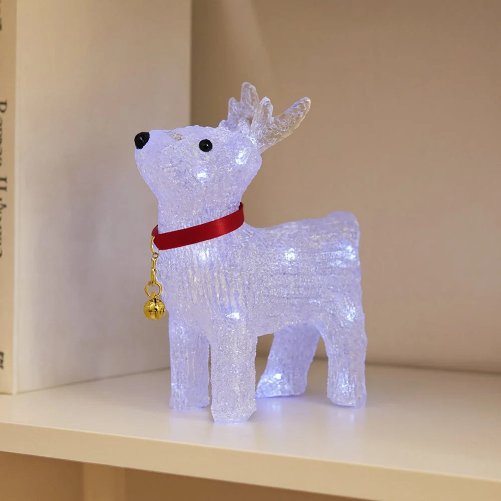 Reindeer Decoration Acrylic Warm White LED Battery-Powered