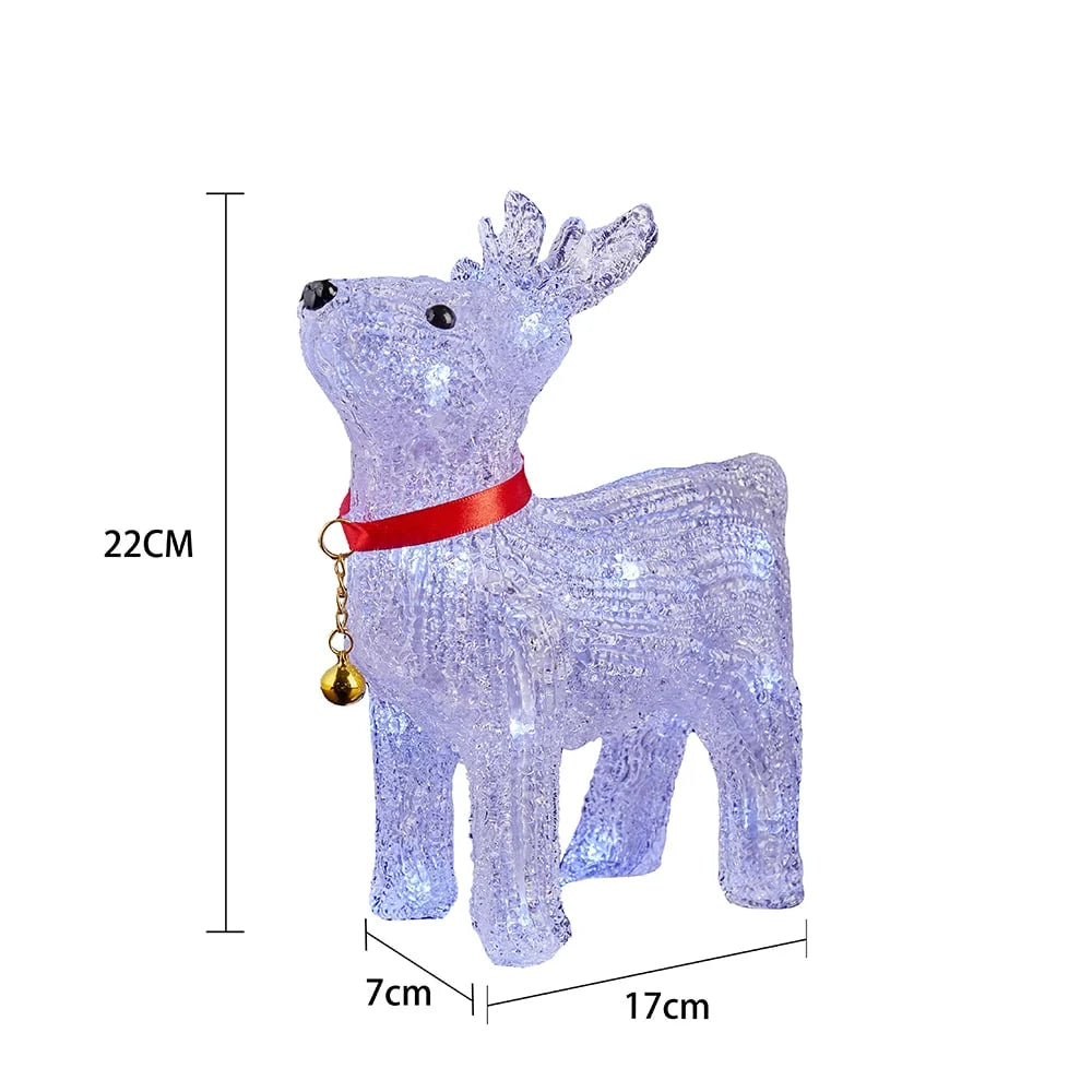 Reindeer Decoration Acrylic Warm White LED Battery-Powered