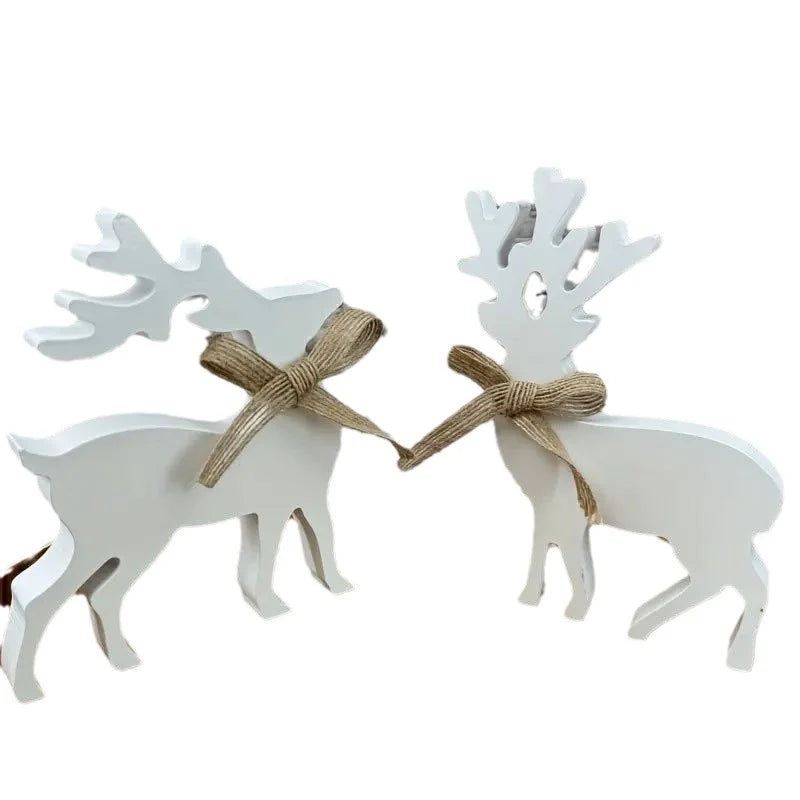 Reindeer Figurines Handcrafted Textured Mantel Decor