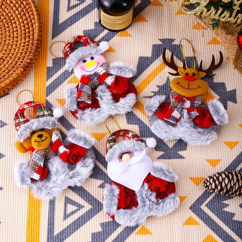 Reindeer Tabletop Figure Felt & Plush Festive Scarf