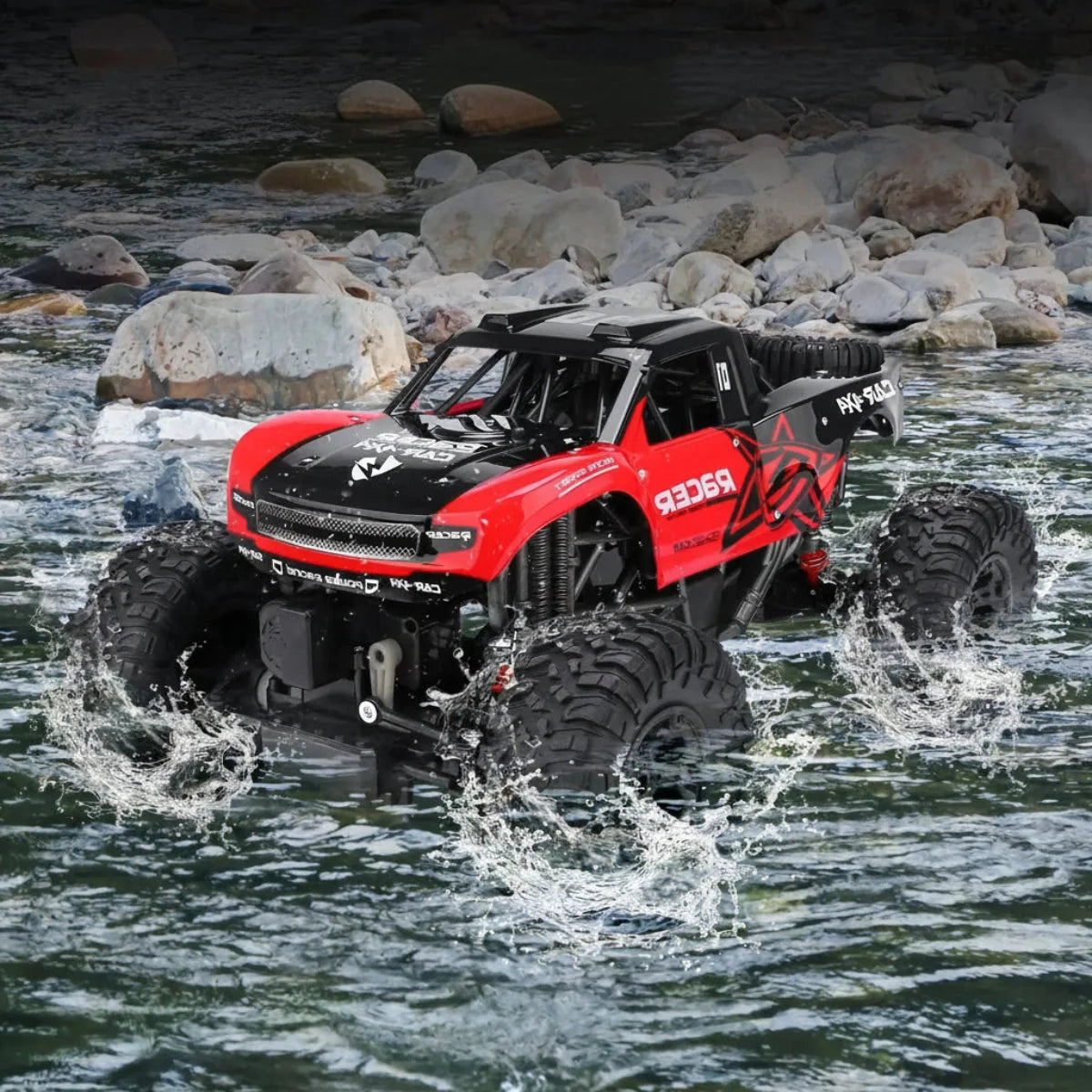 Remote Control Monster Truck Amphibious Four-Wheel Drive IP66 Water-Resistant