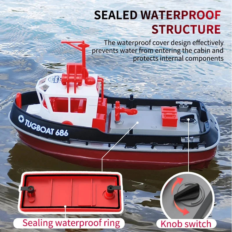 Remote Control Tugboat Dual Motors & 164 Ft Range