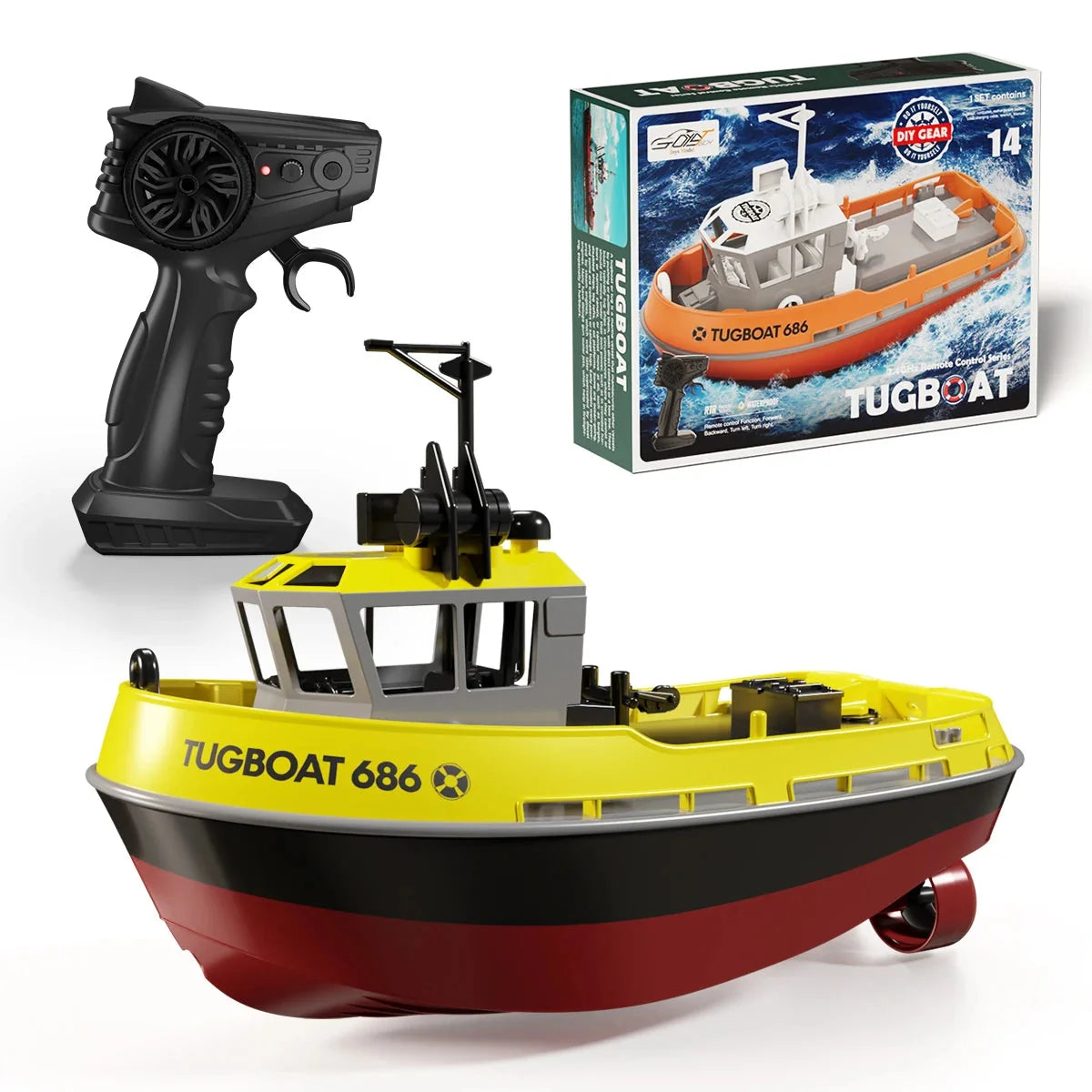 Remote Control Tugboat Dual Motors & 164 Ft Range