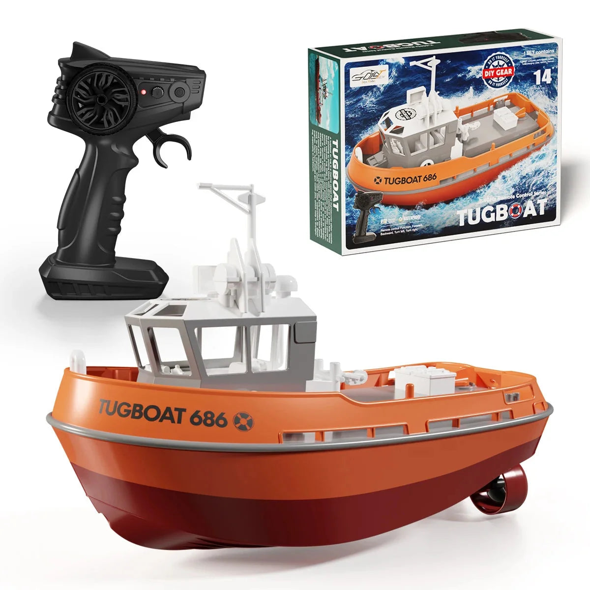 Remote Control Tugboat Dual Motors & 164 Ft Range