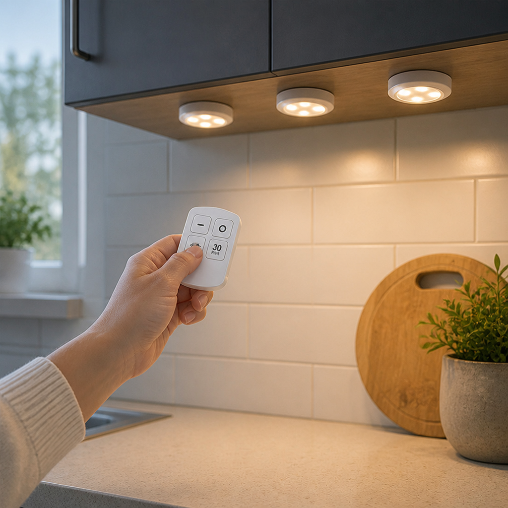 Remote-Controlled Dimmable Peel-And-Stick LED Spotlights (Set of 3)
