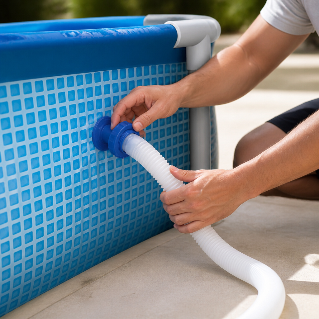 Replacement Skimmer Adapter & Hose (Fits 16-Inch Or Smaller Pools)