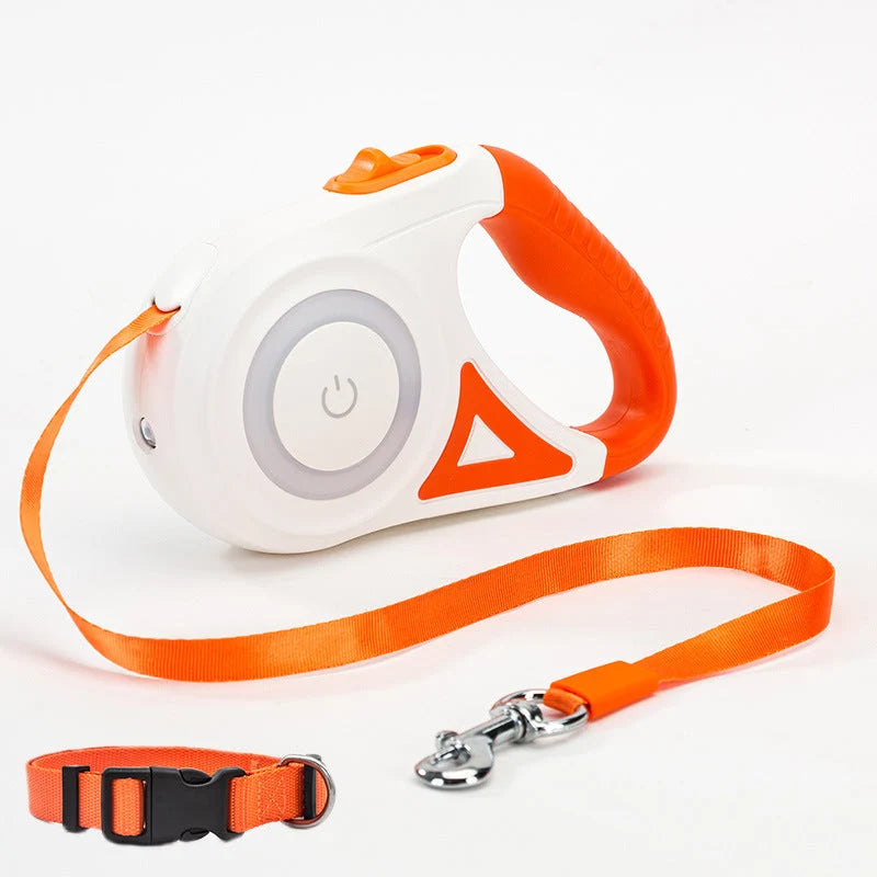 Retractable Dog Leash One-Touch Brake & Lock Tangle-Resistant