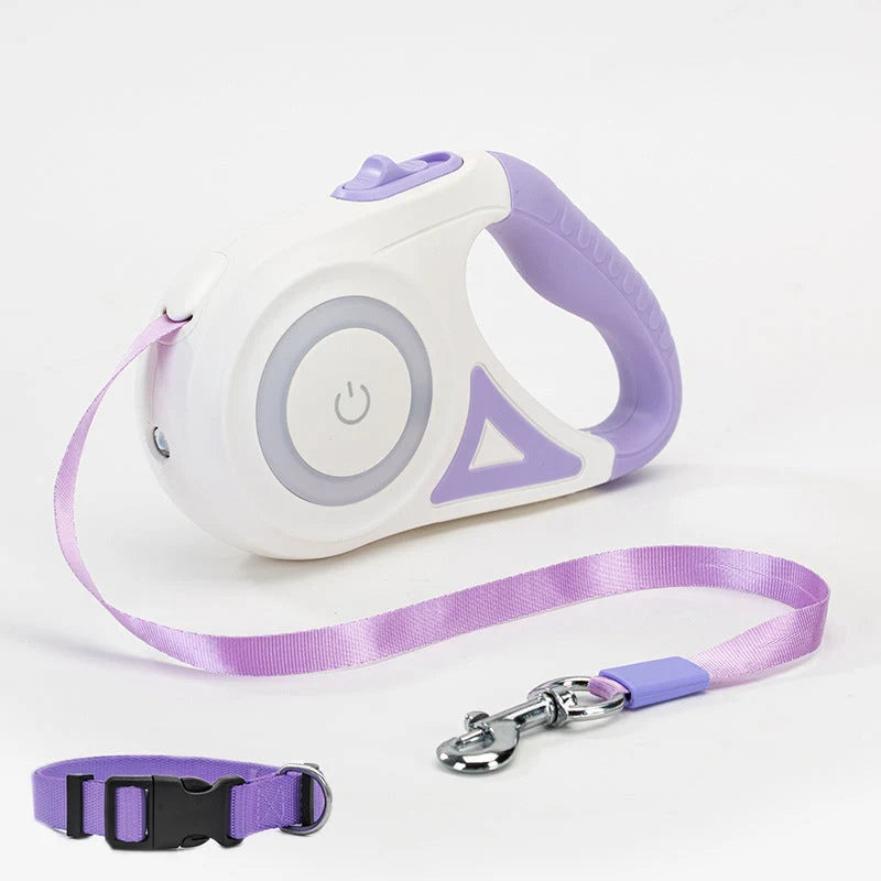 Retractable Dog Leash One-Touch Brake & Lock Tangle-Resistant
