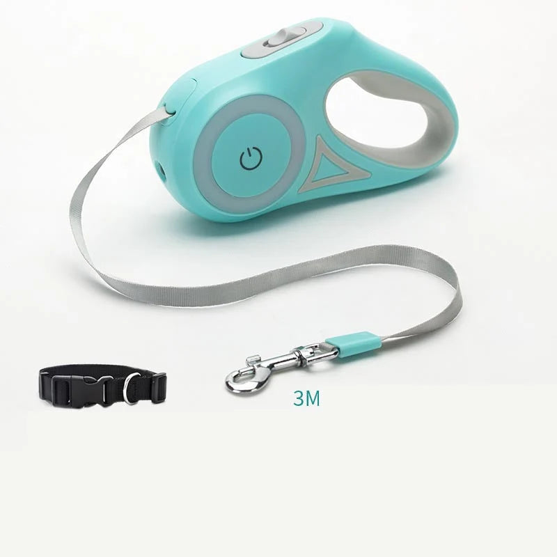 Retractable Dog Leash One-Touch Brake & Lock Tangle-Resistant