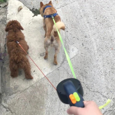Retractable Leash Dual Anti-Tangle & LED Light