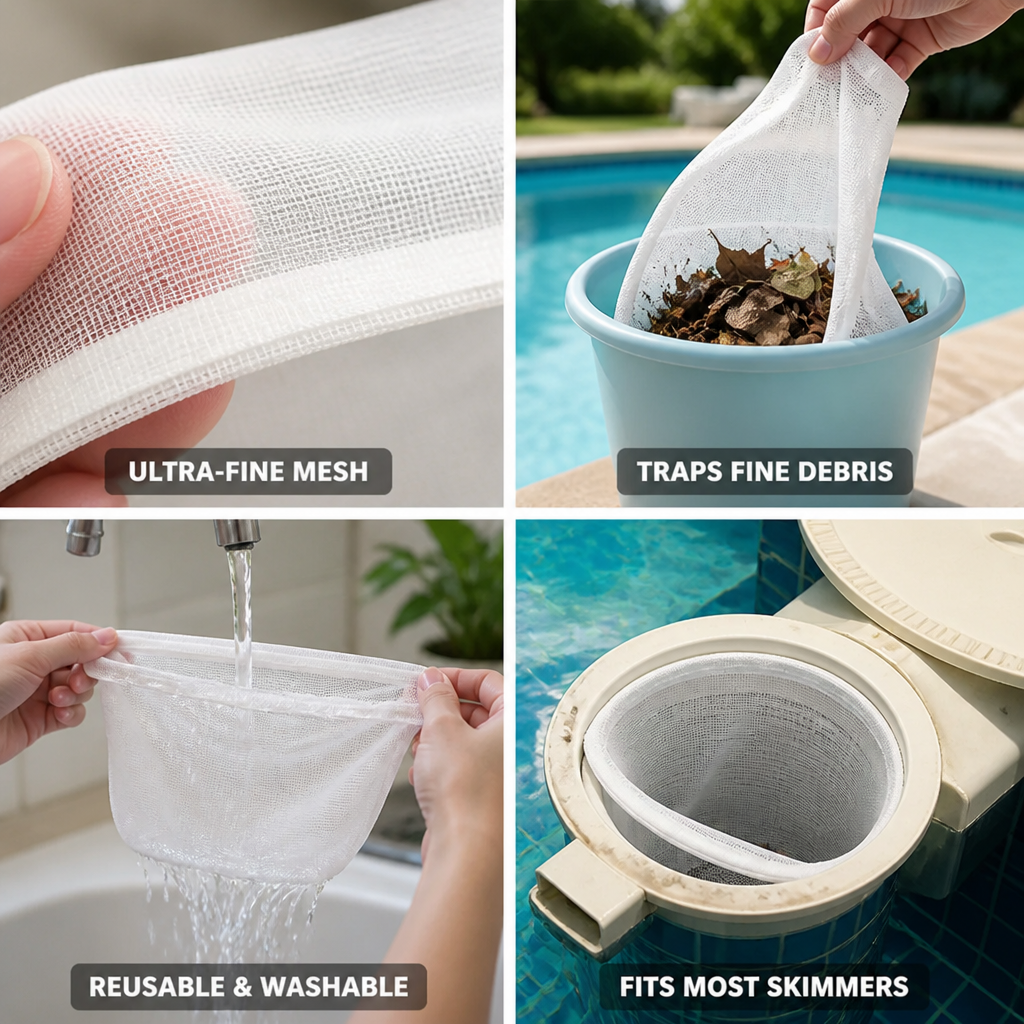Reusable Ultra-Fine Nylon Pool Skimmer Socks