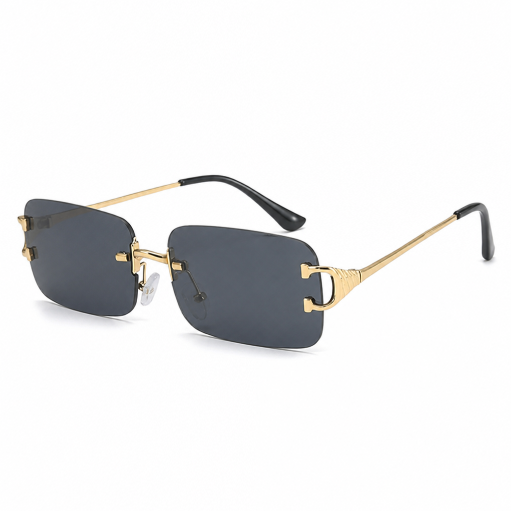 Rimless Rectangular UV-Blocking Sunglasses