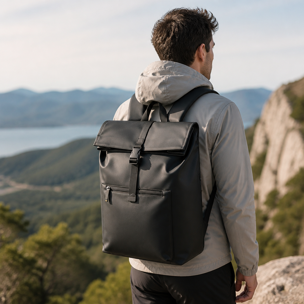 Roll-Top Waterproof Hiking Backpack (Padded Straps & Hydration Sleeve)