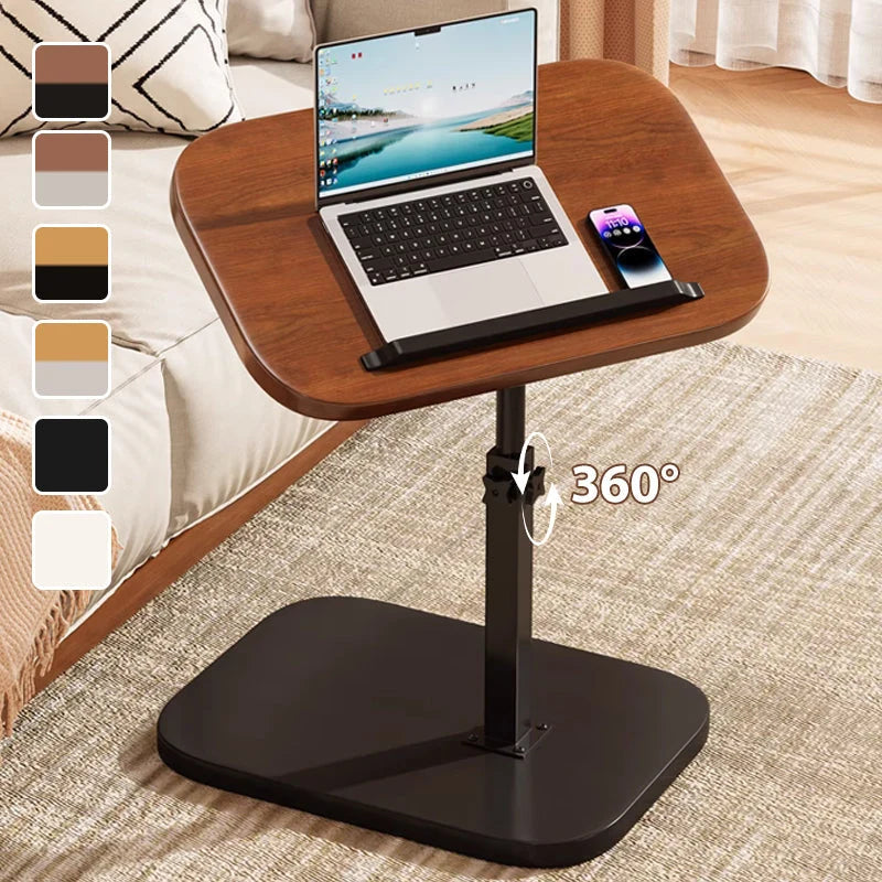 Rolling Laptop Desk Height-Adjustable 360° Swivel Tabletop