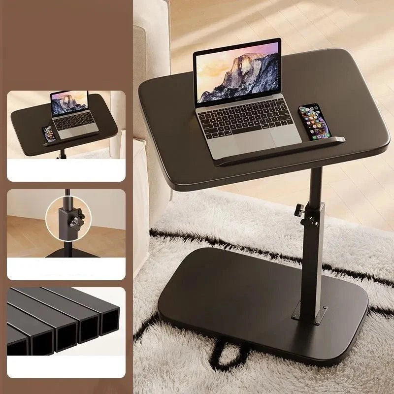 Rolling Laptop Desk Height-Adjustable 360° Swivel Tabletop
