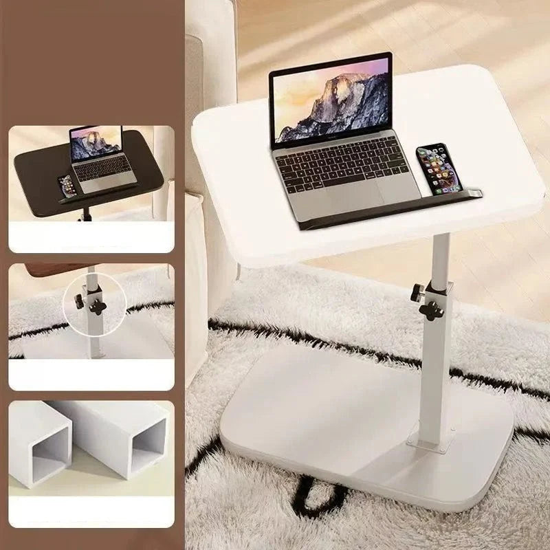 Rolling Laptop Desk Height-Adjustable 360° Swivel Tabletop