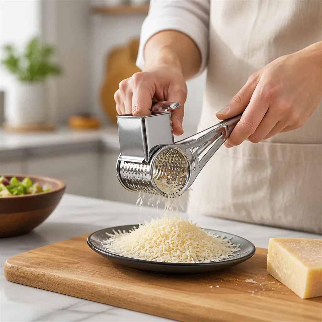 Rotary Grater Stainless Steel Hand Crank Compact