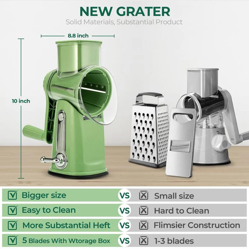 Rotary Grater Suction Base & Stainless Steel Blades