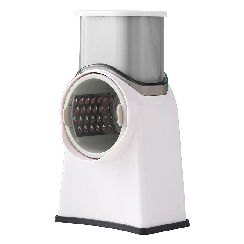 Rotary Vegetable Cutter 6-in-1 Stainless Steel Blades Suction Base