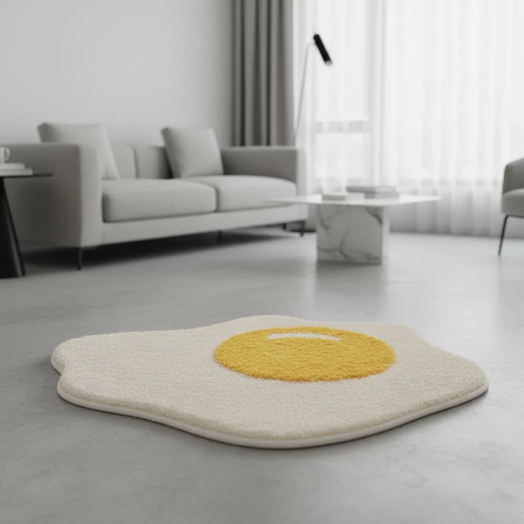 Round Floral Rug Non-Slip Moisture-Absorbent Polyester