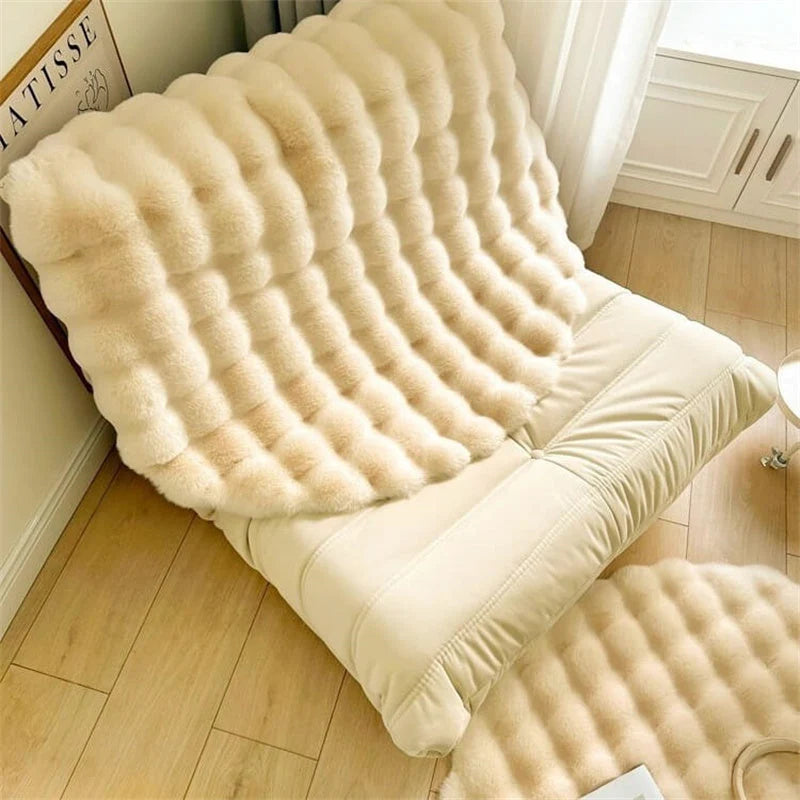 Round Rug Faux Fur Non-Slip Machine Washable