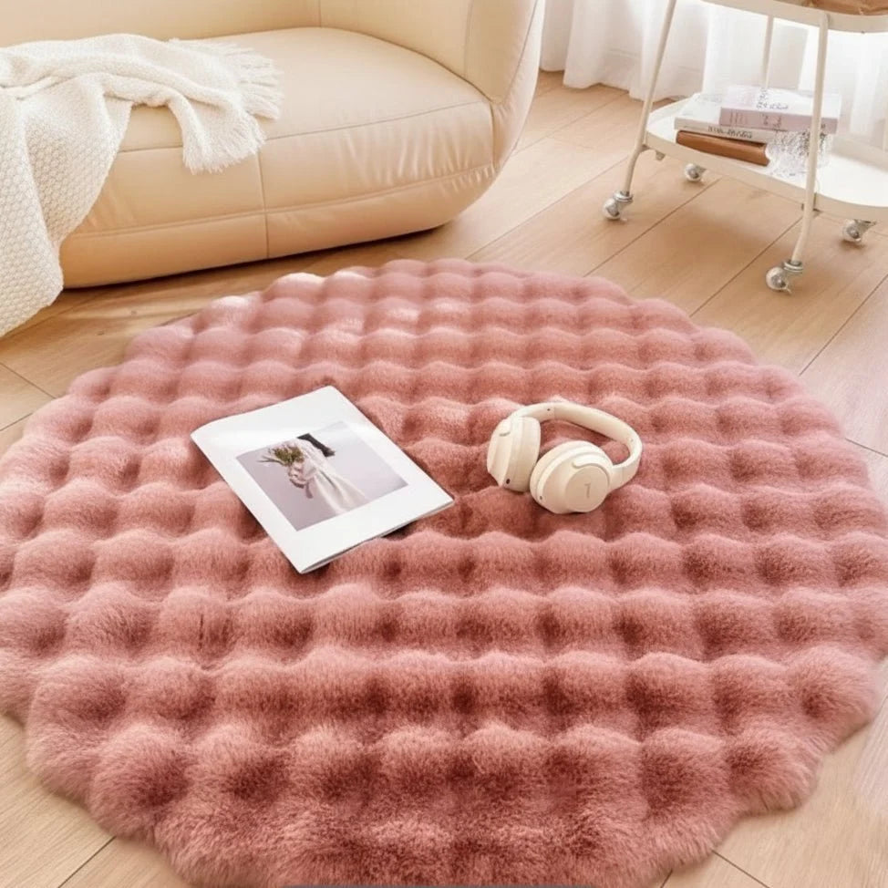 Round Rug Soft Polyester Machine Washable