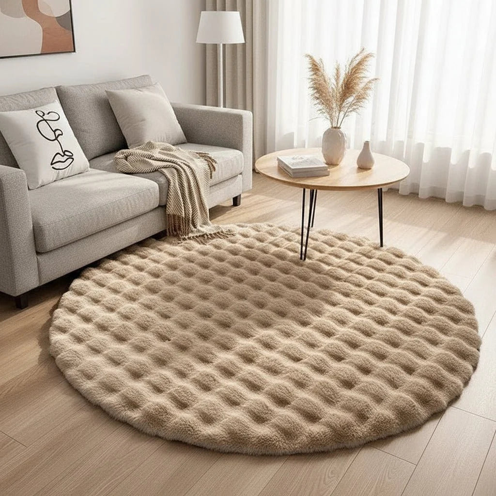 Round Rug Soft Polyester Machine Washable