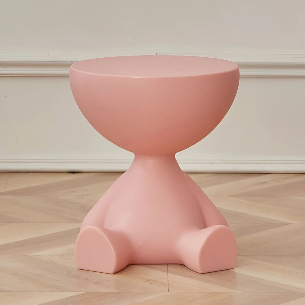 Round Side Table Low Modern Profile No Sharp Corners
