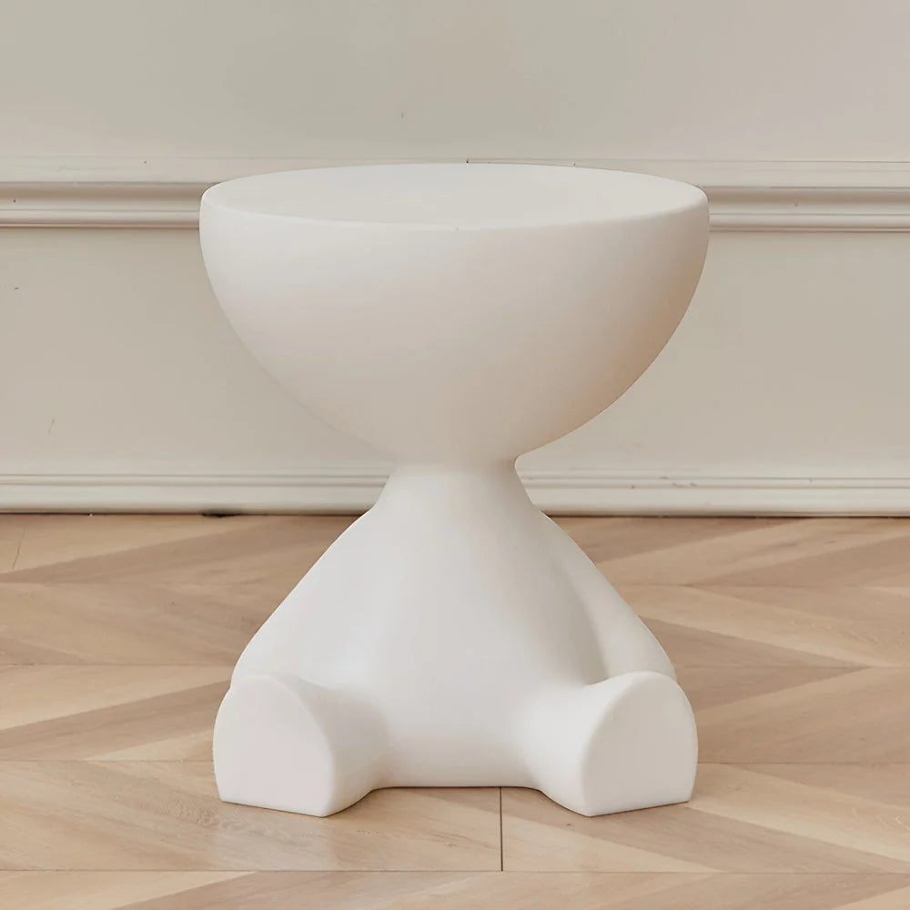 Round Side Table Low Modern Profile No Sharp Corners