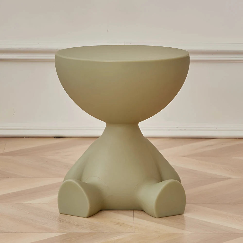 Round Side Table Low Modern Profile No Sharp Corners