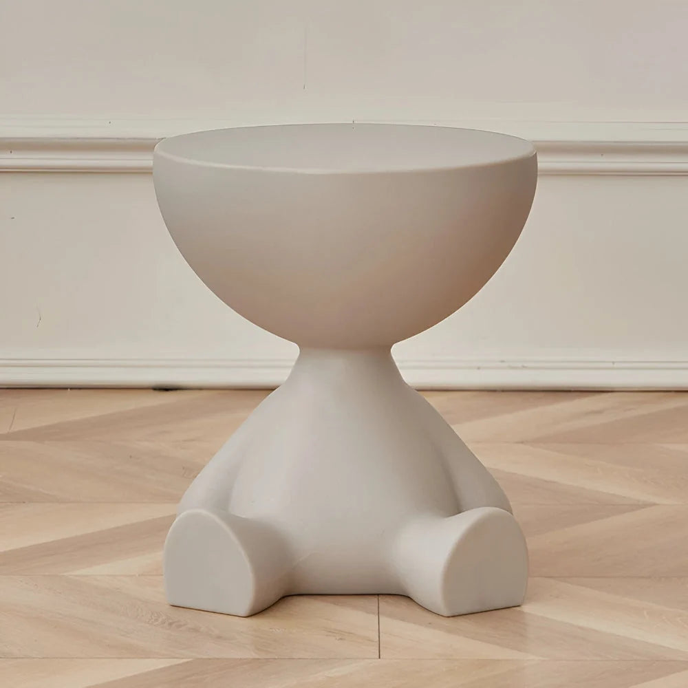 Round Side Table Low Modern Profile No Sharp Corners