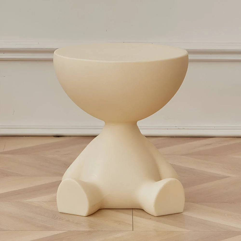 Round Side Table Low Modern Profile No Sharp Corners