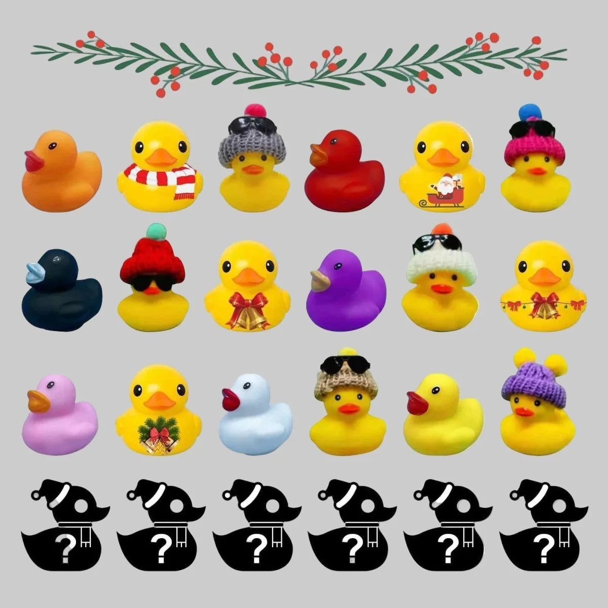 Rubber Duck Advent Calendar Set of 24 Christmas Designs