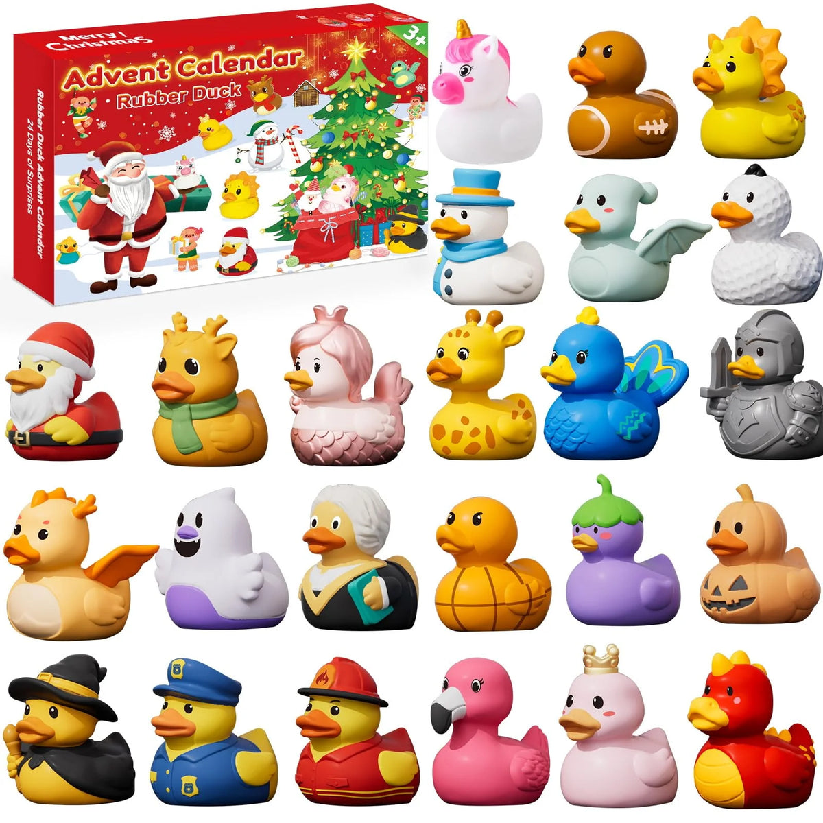 Rubber Duck Countdown Calendar 24-Piece Holiday Bath Toy Set