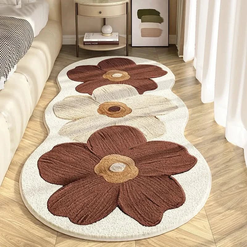 Rug Cashmere-Like Floral Non-Slip Backing