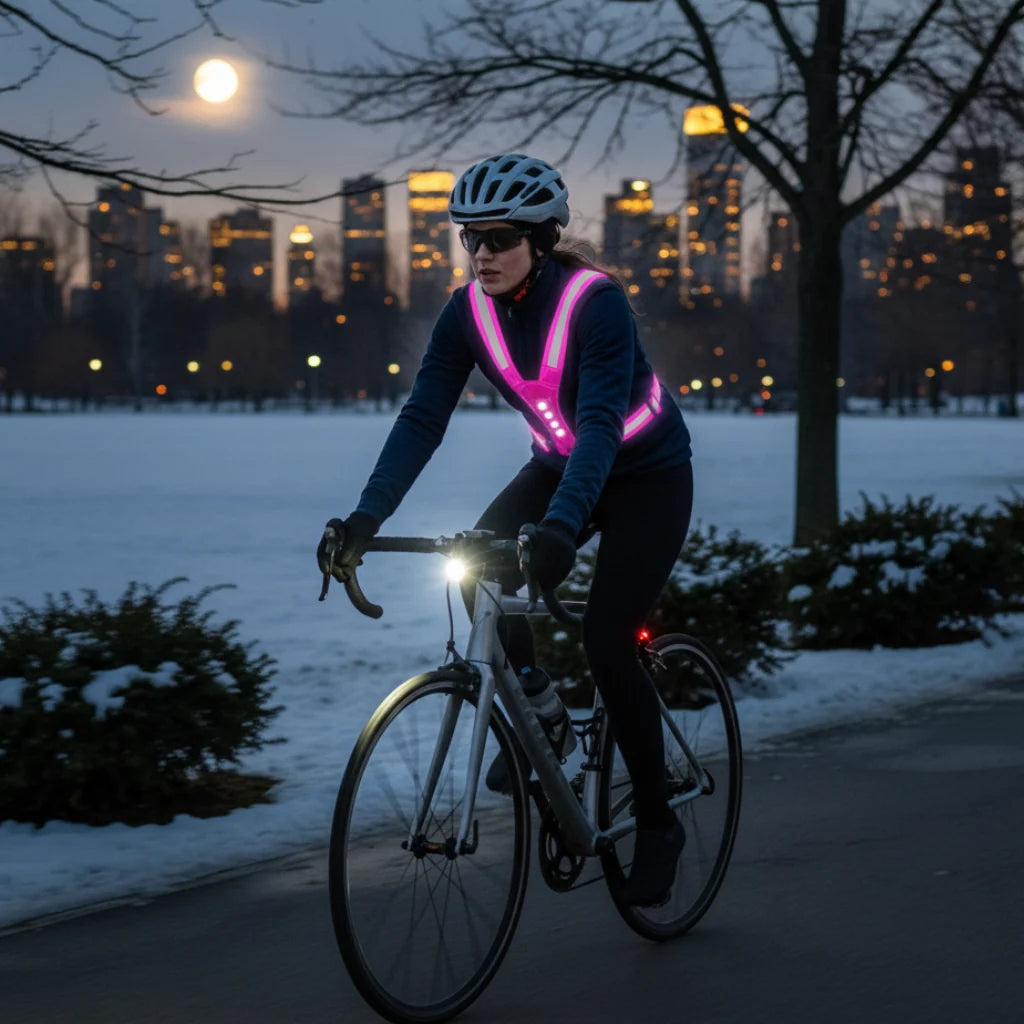 Running Vest LED Lights & Reflective Strips USB Rechargeable