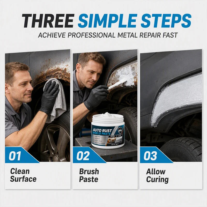 Rust Repair Paste Moisture-Resistant Non-Drip With Applicator Brush