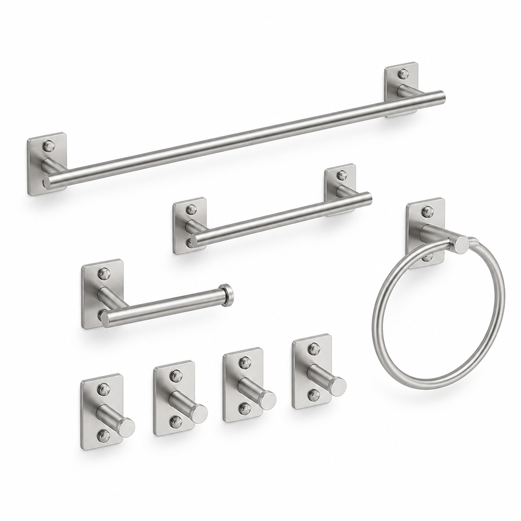 Rust-Resistant Stainless Steel Concealed-Mount Bathroom Accessory Set