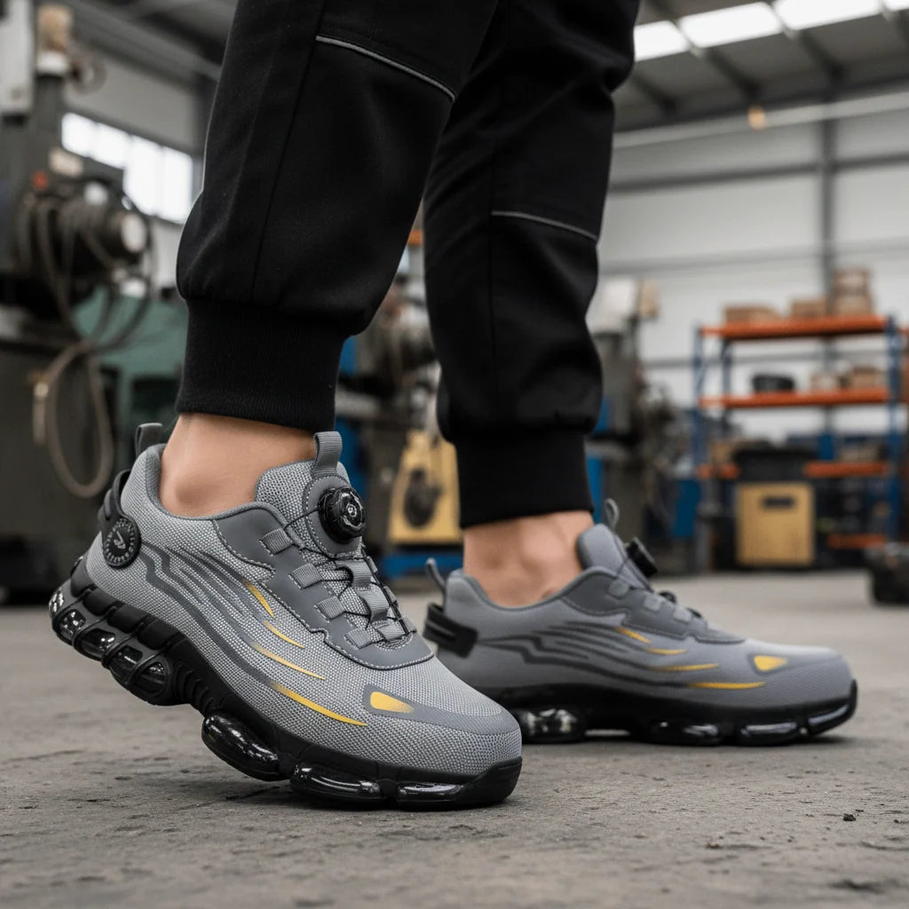 Safety Shoes Wide Toe Cap Breathable Textile Slip-Resistant Sole