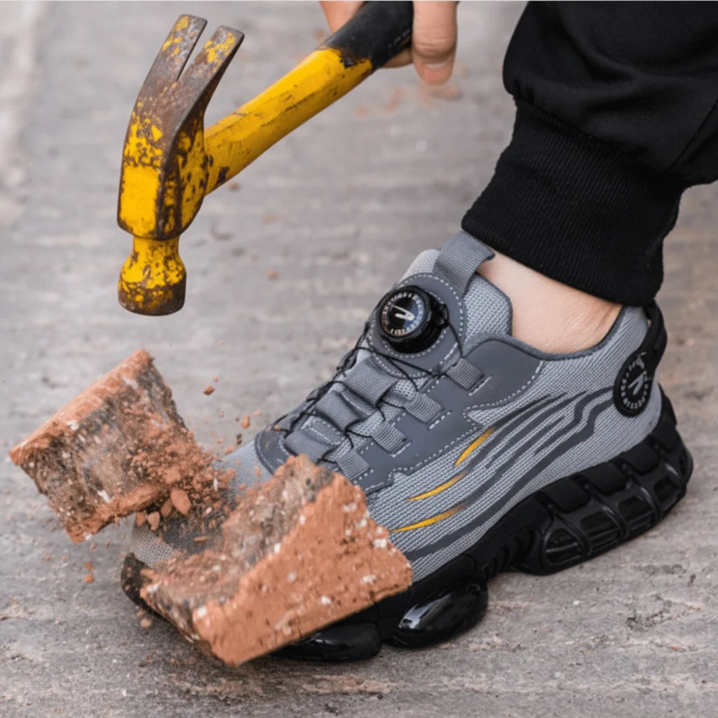 Safety Shoes Wide Toe Cap Breathable Textile Slip-Resistant Sole