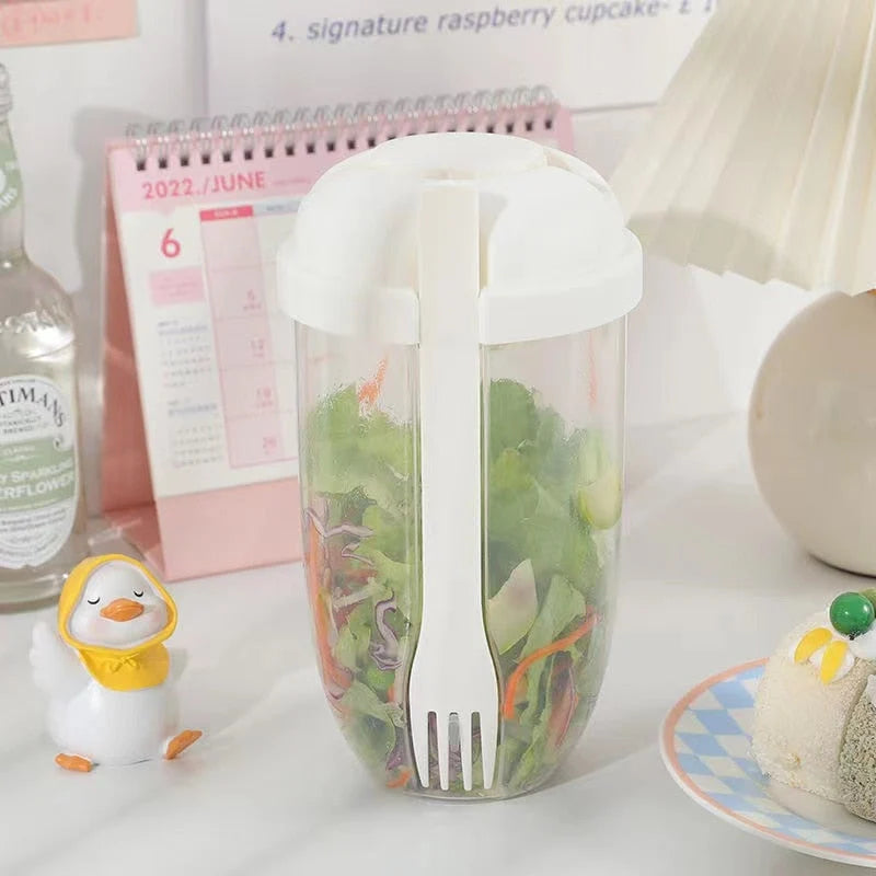 Salad Cup BPA-Free Built-In Fork & Dressing Holder
