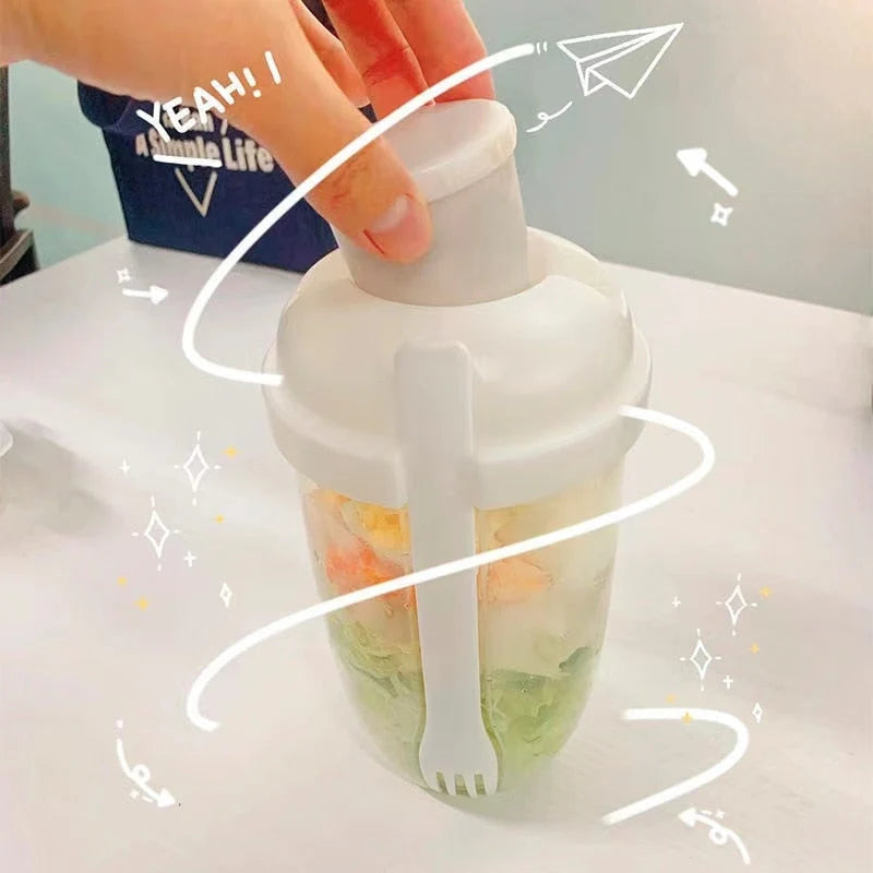 Salad Cup BPA-Free Built-In Fork & Dressing Holder